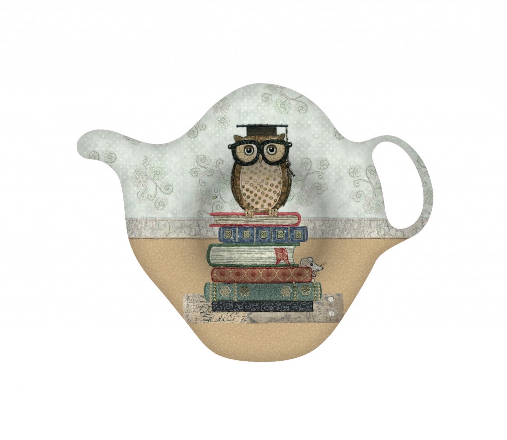Suport pentru plicul de ceai - Owl on Books