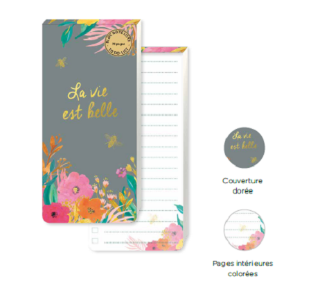 Bloc Notes Magnetic-To do list- Louise Tiler -La vie est belle | Kiub - 1 | YEO