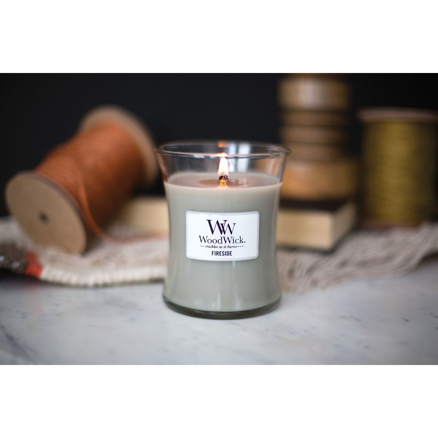 Lumanare parfumata - Medium Jar - Fireside | WoodWick - 4 | YEO