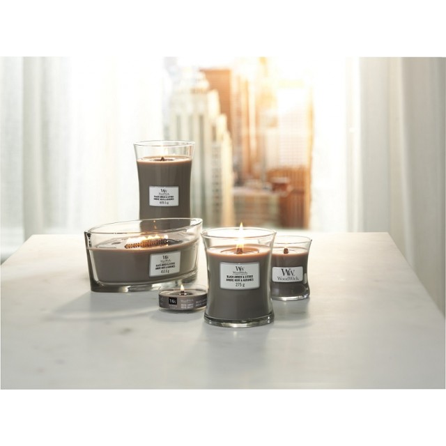 Lumanare parfumata - Medium Jar - Black Amber and Citrus | WoodWick - 4 | YEO