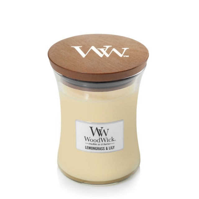 Lumanare parfumata - Medium Jar - Lemongrass and Lily | WoodWick - 2 | YEO