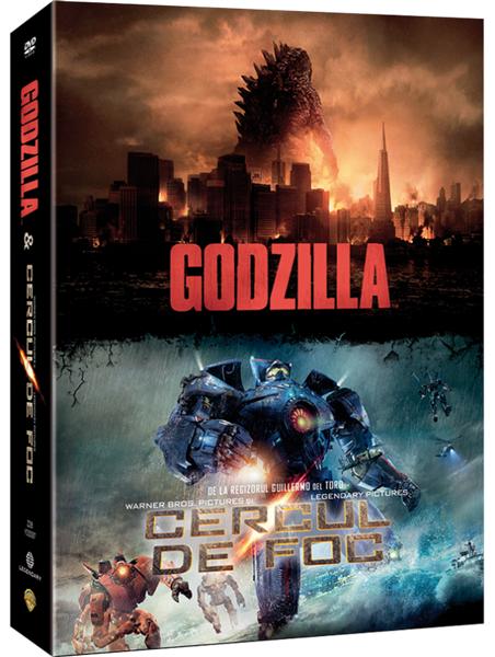 Pachet 2 DVD Godzilla + Cercul de foc / Godzilla + Pacific Rim | Guillermo del Toro, Gareth Edwards