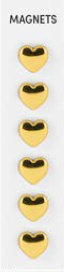 Set 6 magneti -Heart Gold | Romanowski Design, Kiub