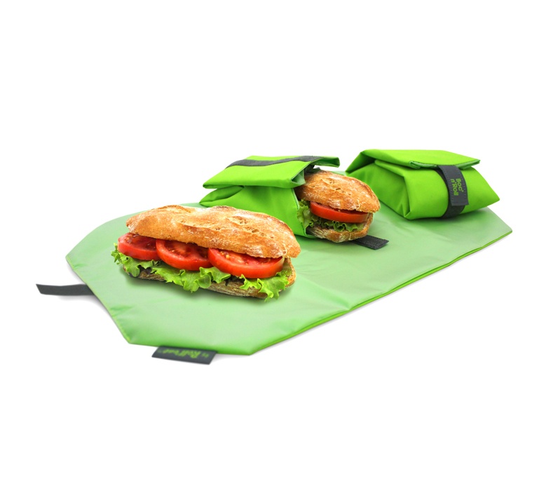 Ambalaj eco pentru gustari - Boc`N`Roll - Square Green | Roll\'Eat - 1 | YEO