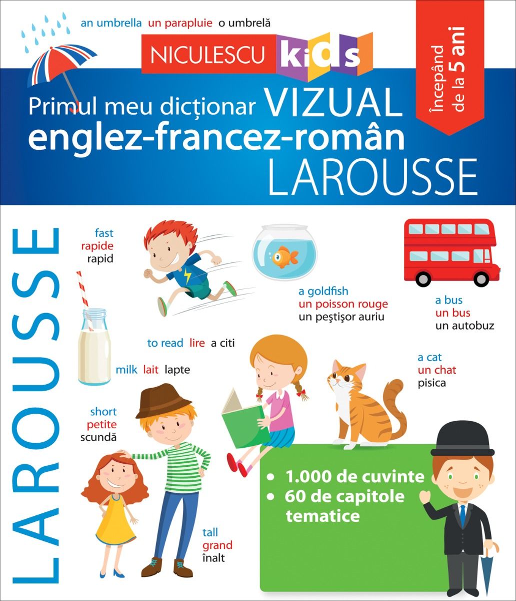 Primul meu dictionar vizual englez-francez-roman – Larousse | adolescenti poza 2022