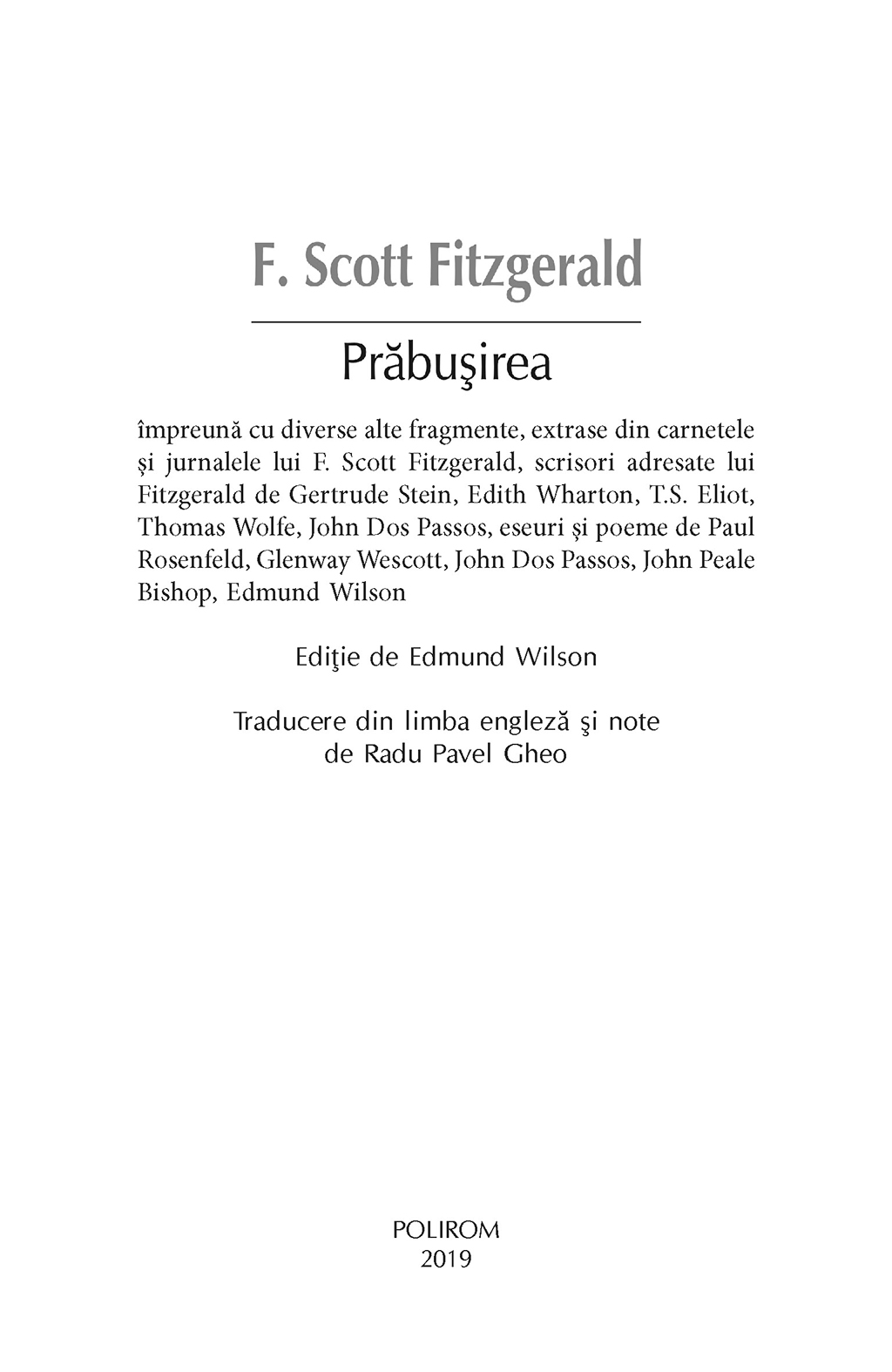 Prabusirea | F. Scott Fitzgerald - 3 | YEO