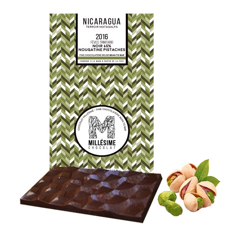 Ciocolata Neagra cu fistic - Nicaragua Bio | Millesime Chocolat
