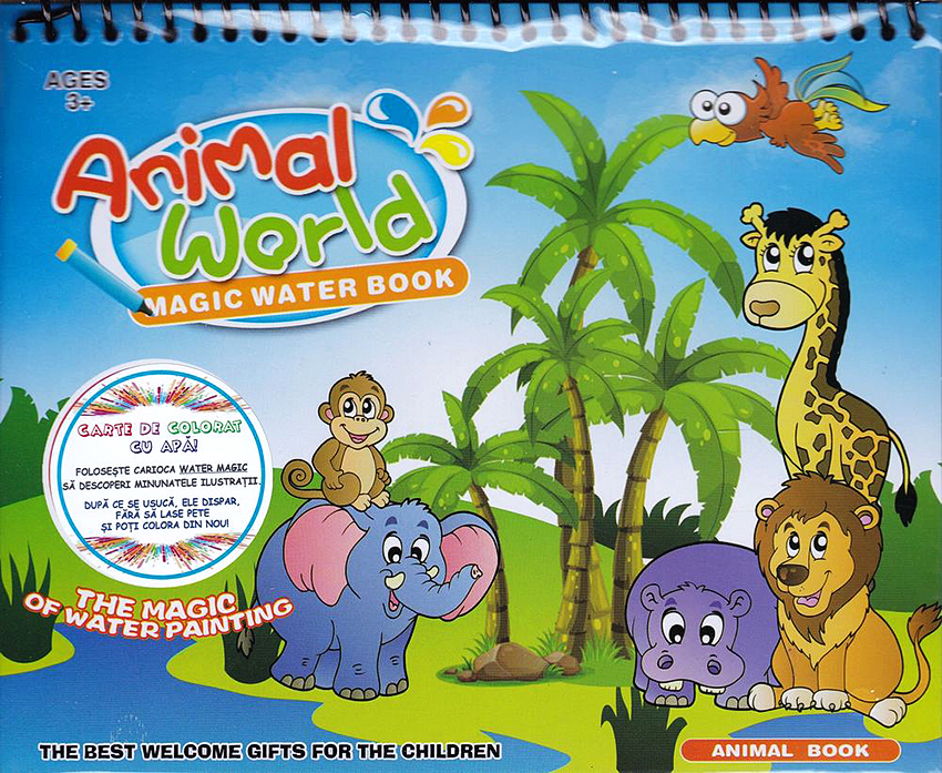 Animal World. Magic Water Book. Carte de colorat cu apa |