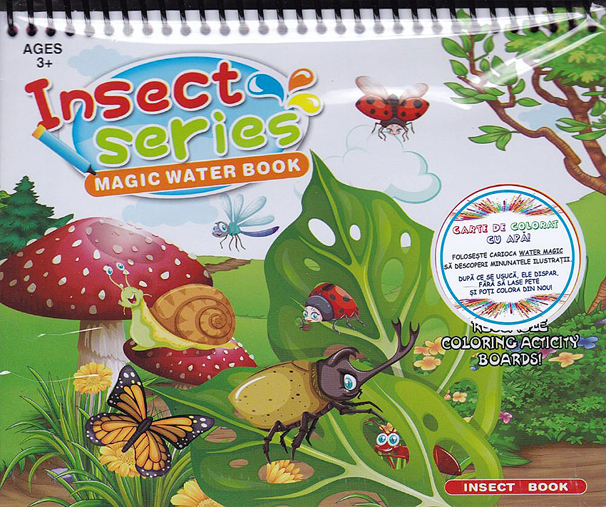 Insect series. Magic Water Book. Carte de colorat cu apa |
