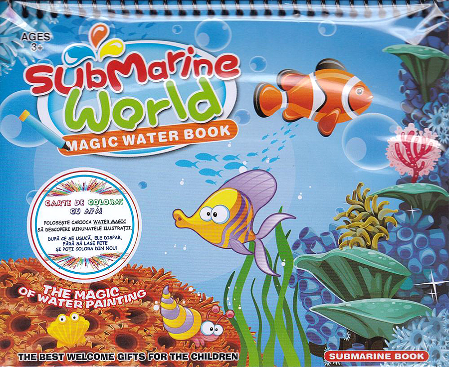 Submarine world. Magic Water Book. Carte de colorat cu apa |