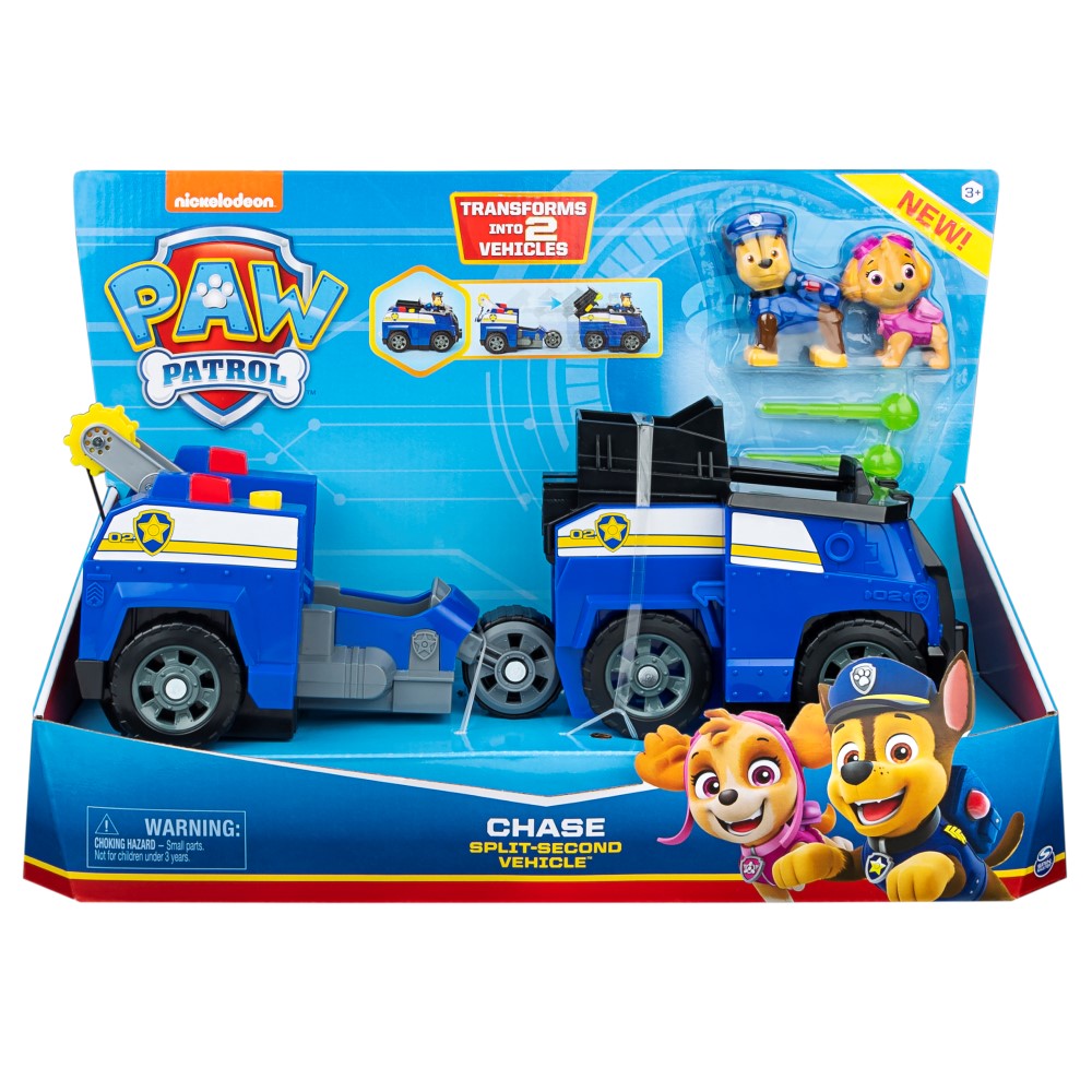 Jucarie- Patrula Catelusilor 2in1 Split Second Cars-diverse modele | Spin Master