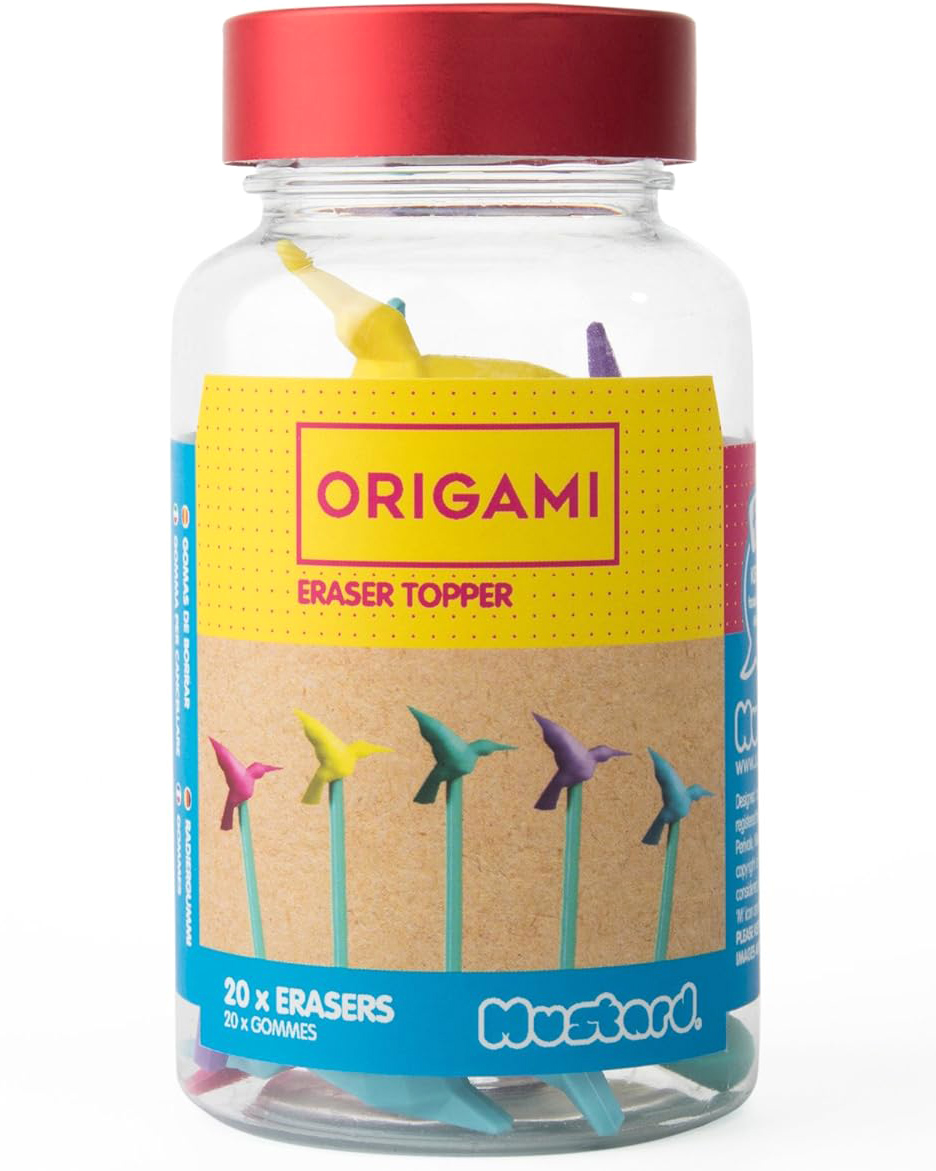 Set 20 radiere - Origami Eraser Toppers | Just Mustard