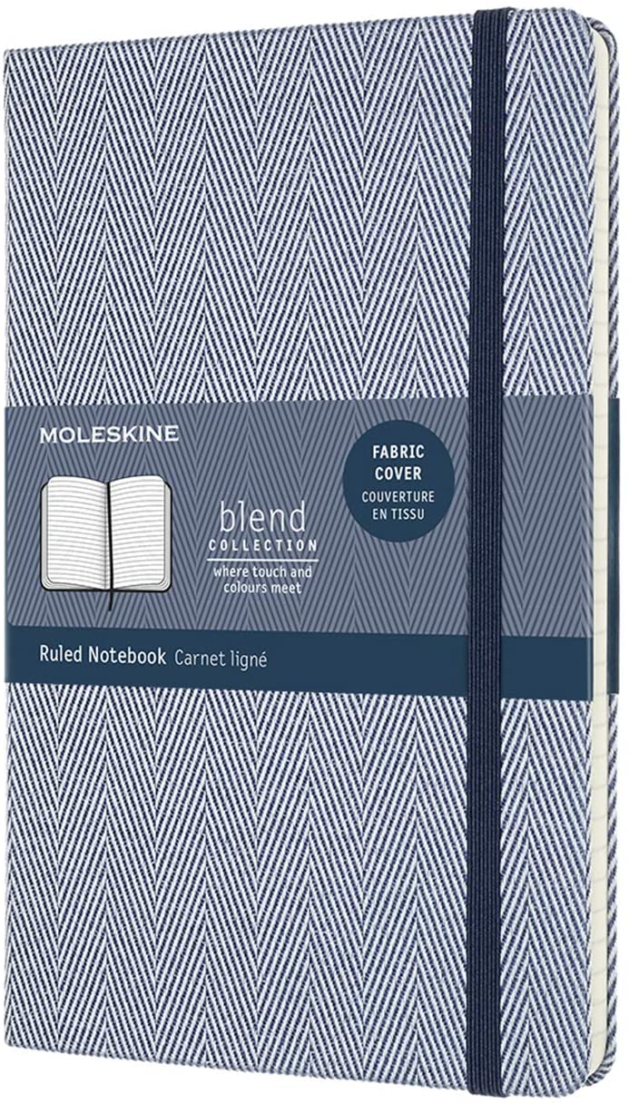 Carnet - Moleskine Blend - Large, Hard Cover, Ruled - Herringbone Blue | Moleskine