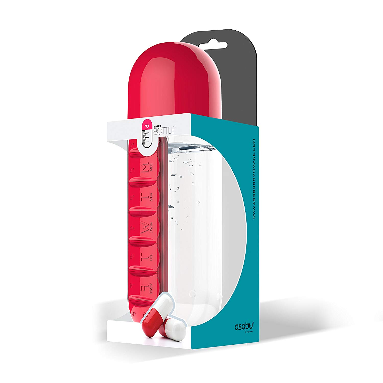 Sticla - Pill Organizer - Red | AD-N-ART