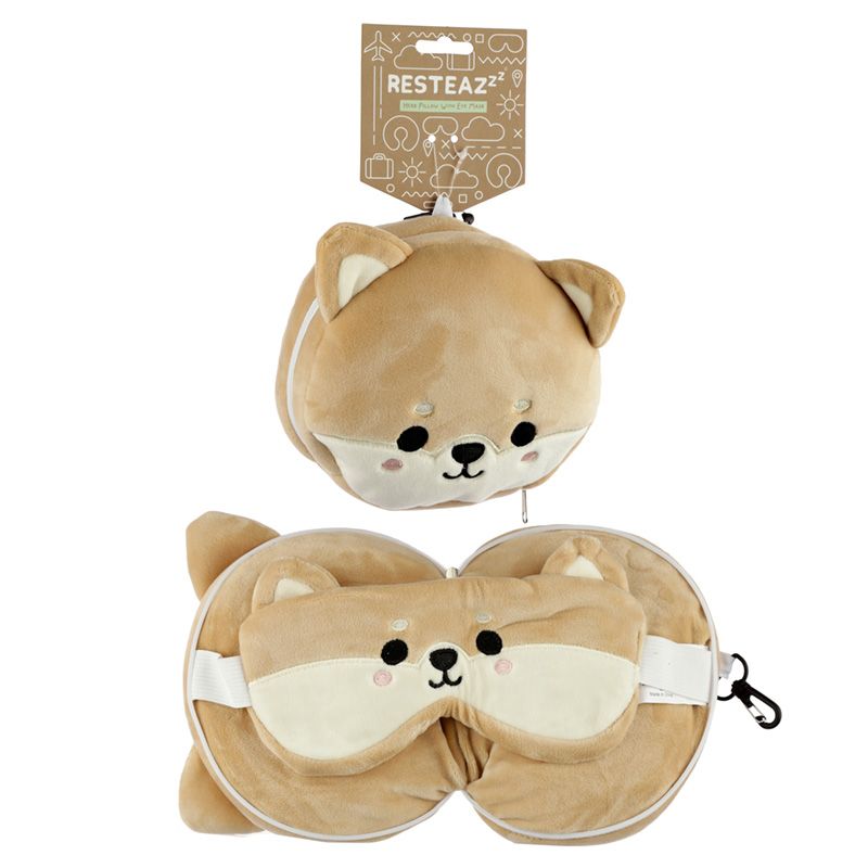 Set perna si masca pentru somn - Relaxeazzz Plush Cutiemals Shiba Inu Dog | Puckator