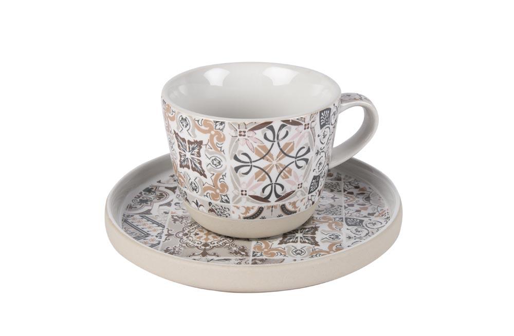 Set ceasca cu farfurie - Grey Decor