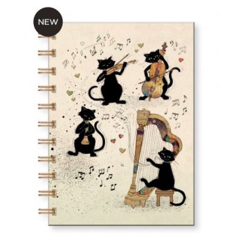 Carnet cu spirala - Chat musique notebook A6 | Kiub