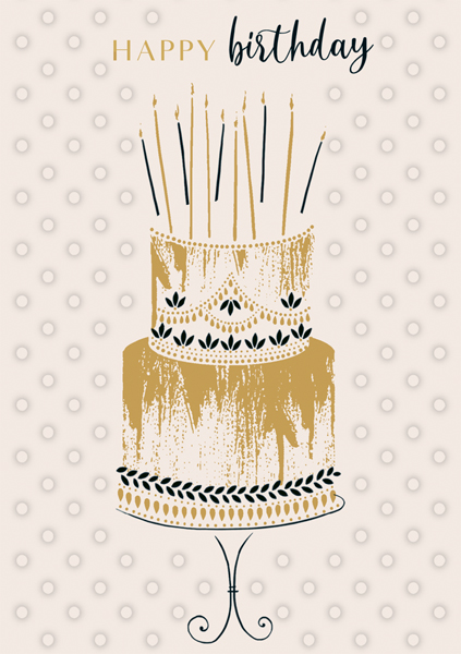 Felicitare - Happy Birthday - Gold Cake | The Art File