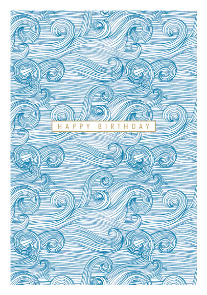 Felicitare - Happy Birthdays - Blue Waves | The Art File