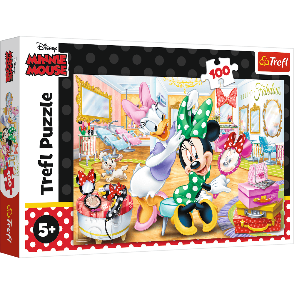 Puzzle 100 piese - Minnie in beauty parlous | Trefl