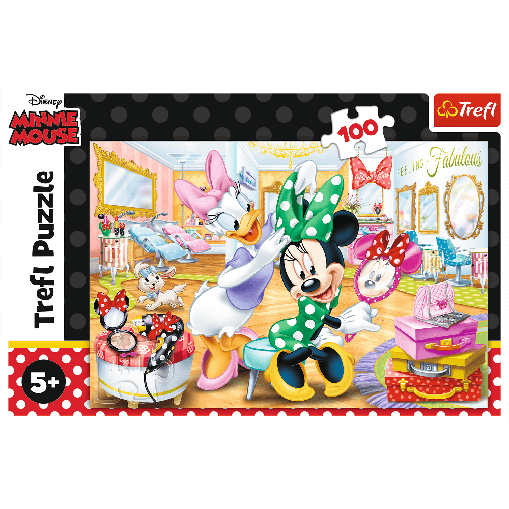 Puzzle 100 piese - Minnie in beauty parlous | Trefl - 1 | YEO