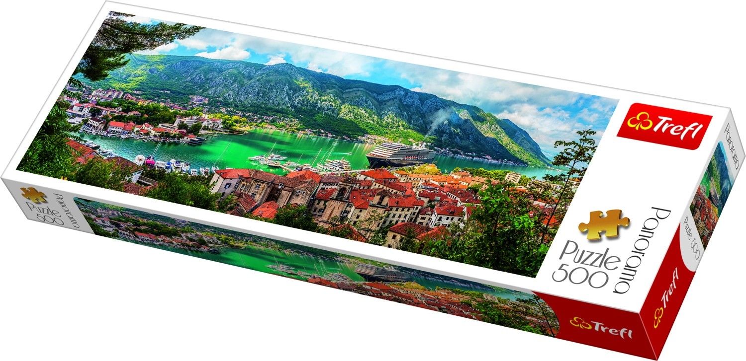 Puzzle Panorama orasul Kotor Muntenegru, 500 piese | Trefl - 1
