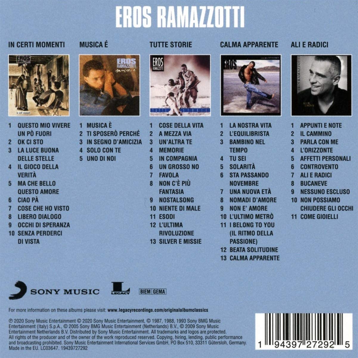 Original Album Classics - Box Set | Eros Ramazzotti