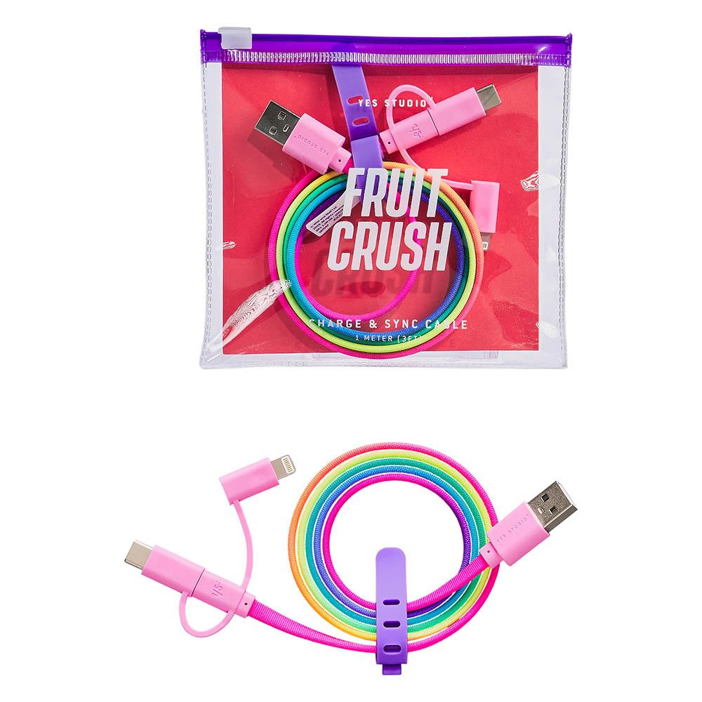 Cablu USB - Yes Studio \'Fruit Crush\' Charge & Sync USB Cable | Wild & Wolf - 1 | YEO