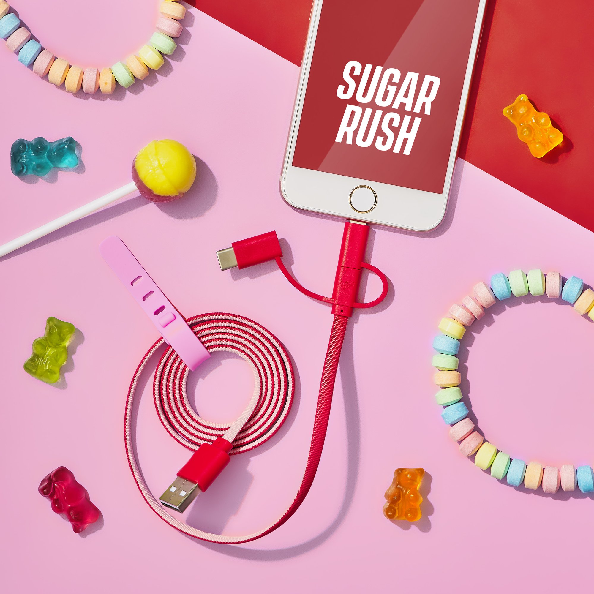 Cablu USB - Yes Studio \'Sugar Rush\' Charge & Sync USB Cable £10.00 | Wild & Wolf - 2 | YEO