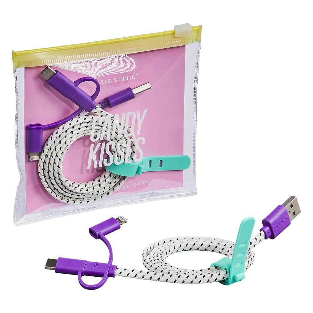  Cablu USB - Yes Studio 'Candy Kisses' Charge & Sync USB Cable | Wild & Wolf 