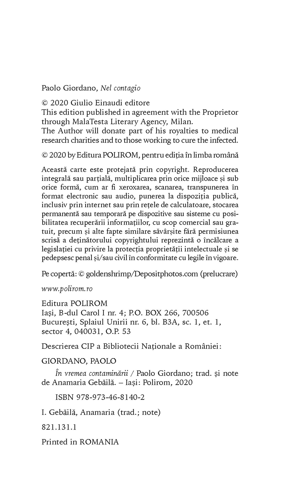 In vremea contaminarii | Paolo Giordano - 3 | YEO