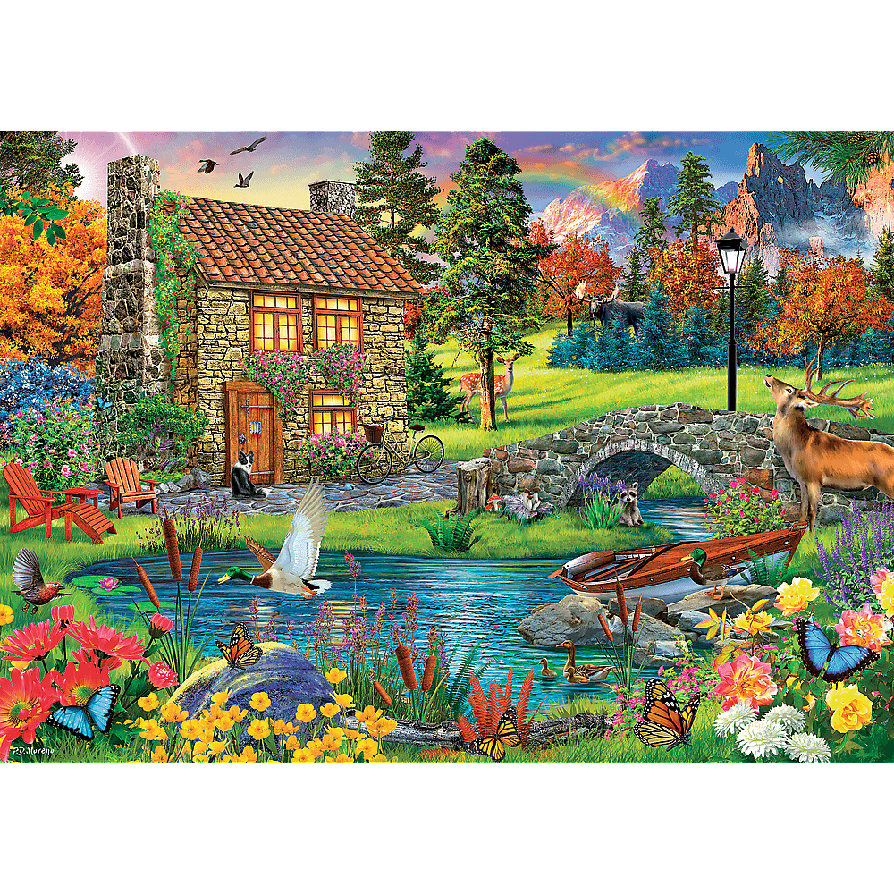 Puzzle 6000 piese - Casuta din munti | Trefl