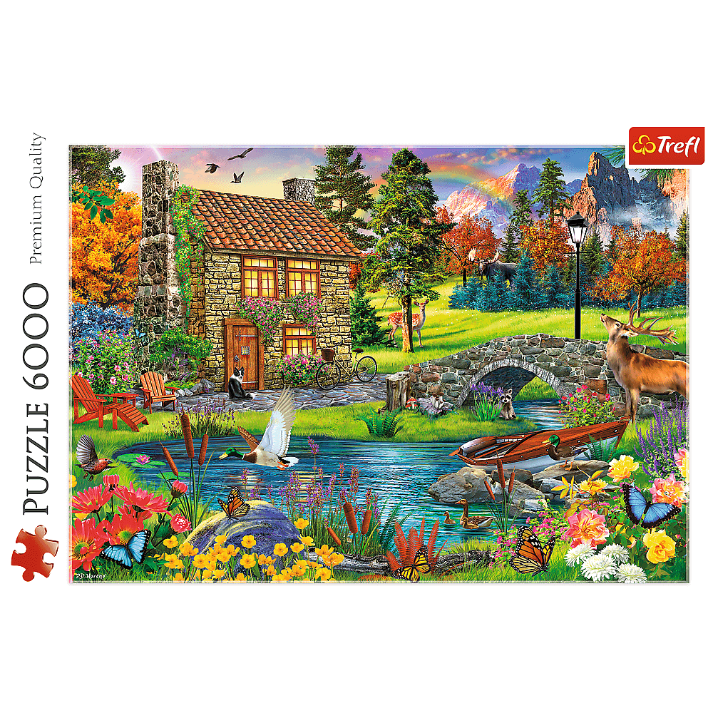 Puzzle 6000 piese - Casuta din munti | Trefl - 1 | YEO