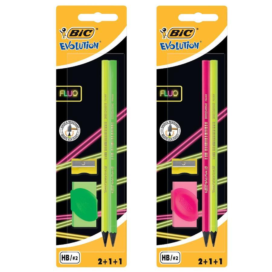 Set 2 creioane - Evolution Fluo - mai multe culori | Bic