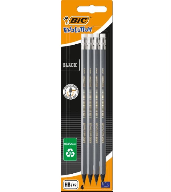 Set 4 creioane - Grafit Evolution - Black | Bic