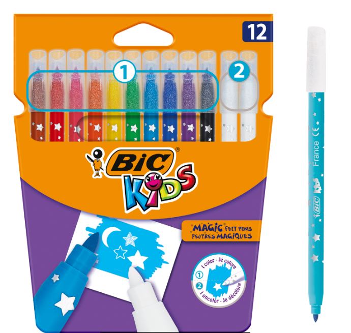 Set 12 markere - Lavabile - Colour and Erase | Bic