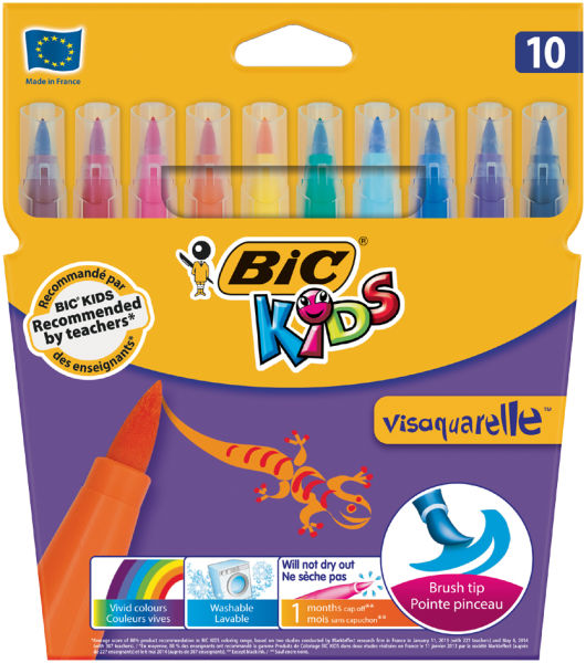 Set 10 Markere Colorate - Lavabile - Visaquarelle | Bic