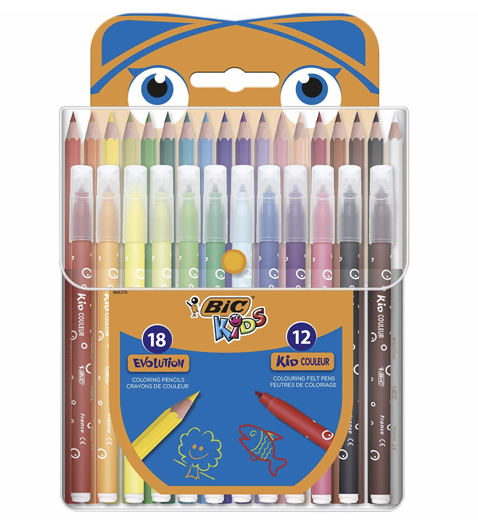 Set creativ - 18 Creioane colorate si 12 markere | Bic