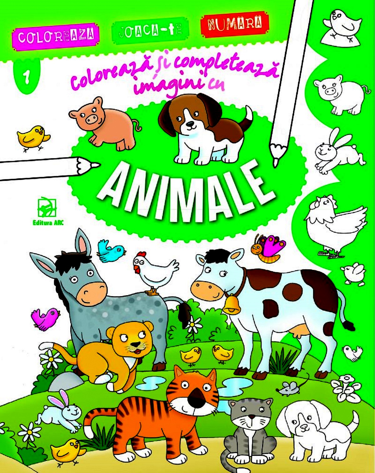 Coloreaza si completeaza imagini cu animale |