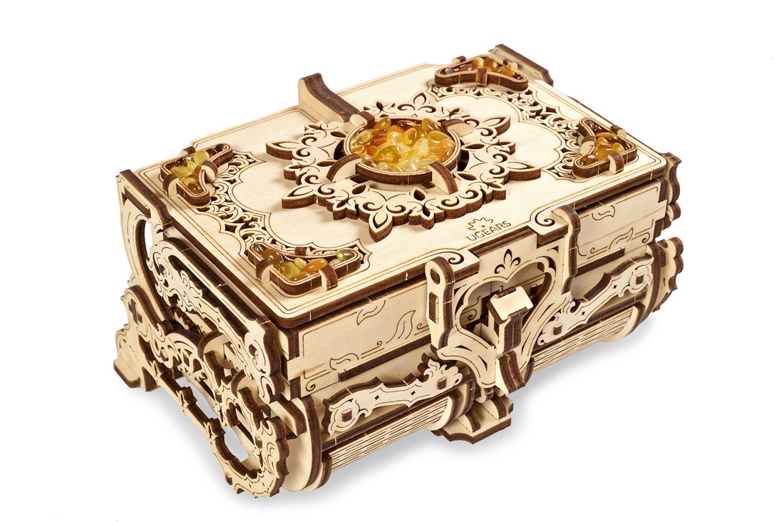 Puzzle 3D - Cutie bijuterii cu chihlimbar / The Amber Box | Ugears - 1