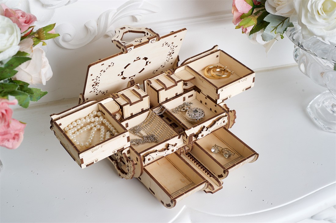 Puzzle 3D - Cutie bijuterii cu chihlimbar / The Amber Box | Ugears - 13