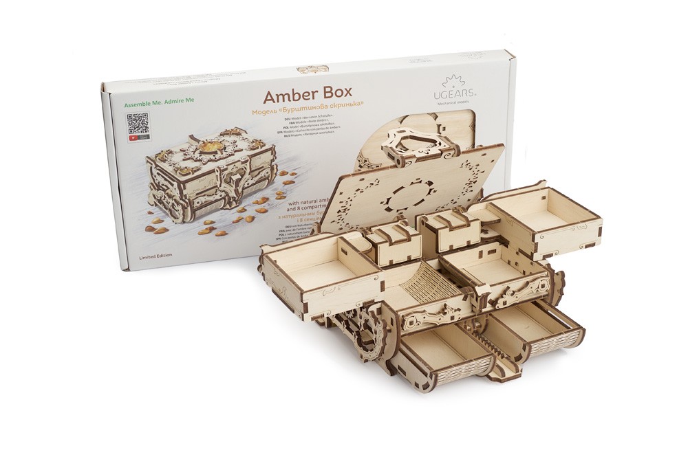 Puzzle 3D - Cutie bijuterii cu chihlimbar / The Amber Box | Ugears - 10