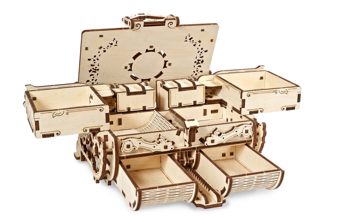 Puzzle 3D - Cutie bijuterii cu chihlimbar / The Amber Box | Ugears - 12