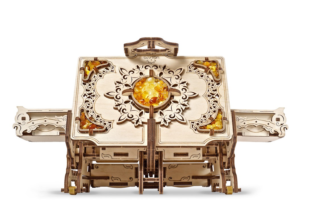 Puzzle 3D - Cutie bijuterii cu chihlimbar / The Amber Box | Ugears - 14