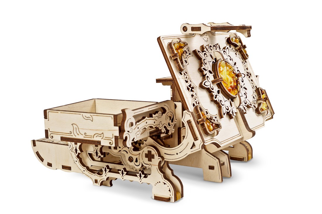 Puzzle 3D - Cutie bijuterii cu chihlimbar / The Amber Box | Ugears - 16