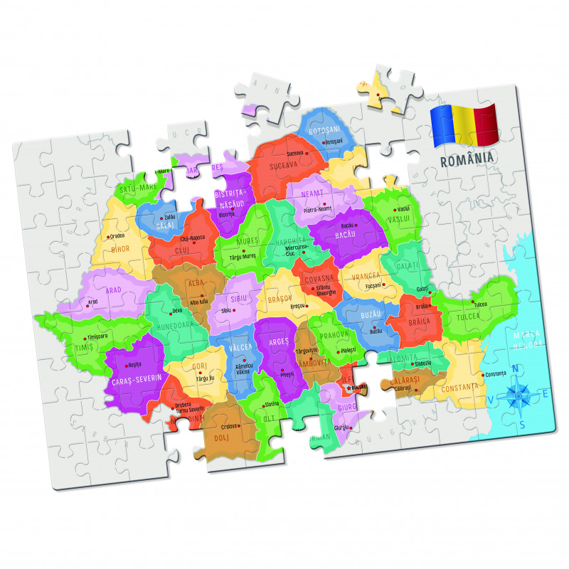 Puzzle educativ - Agerino - Sa descoperim Romania | Clementoni - 2