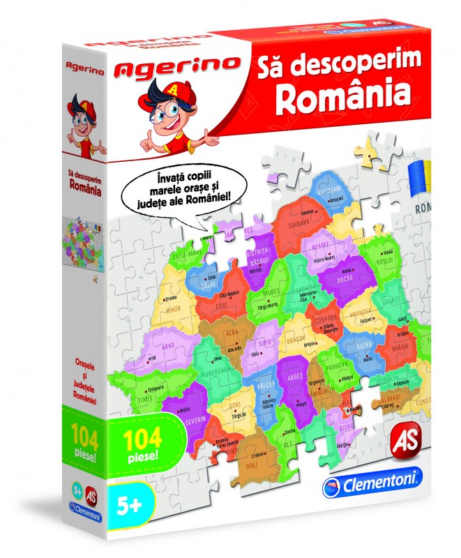 Puzzle educativ - Agerino - Sa descoperim Romania | Clementoni