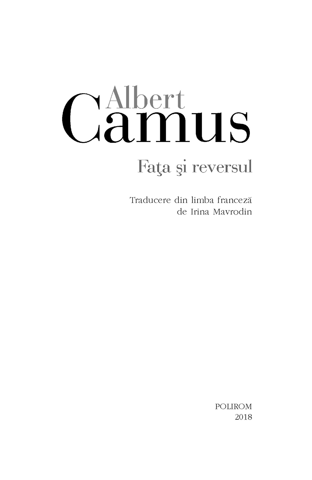 Fata Si Reversul | Albert Camus