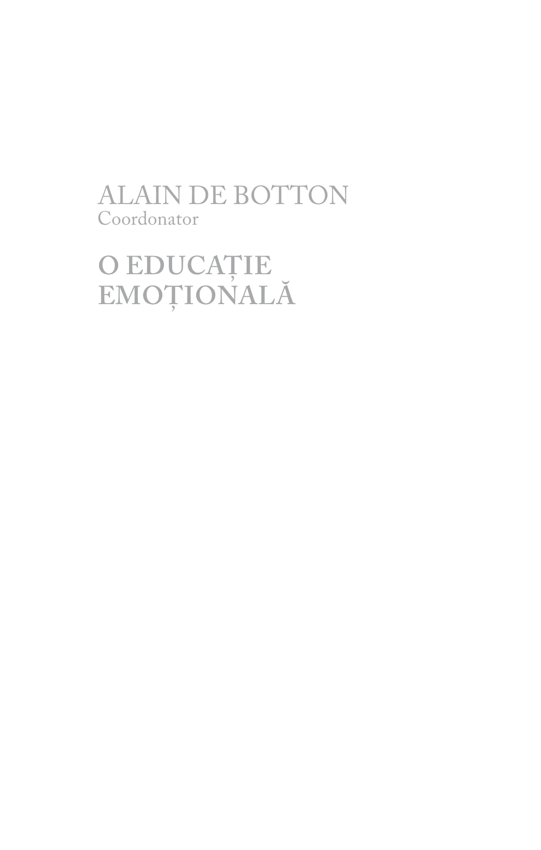 O educatie emotionala | Alain de Botton