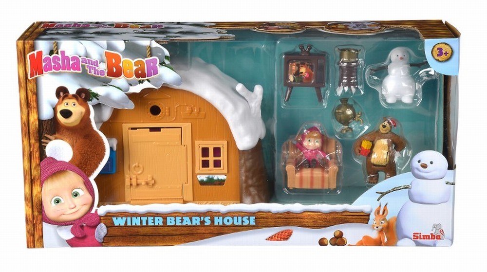 Set figurine - Masha la cabana de iarna a Ursului / Winter Bear\'s House | Simba